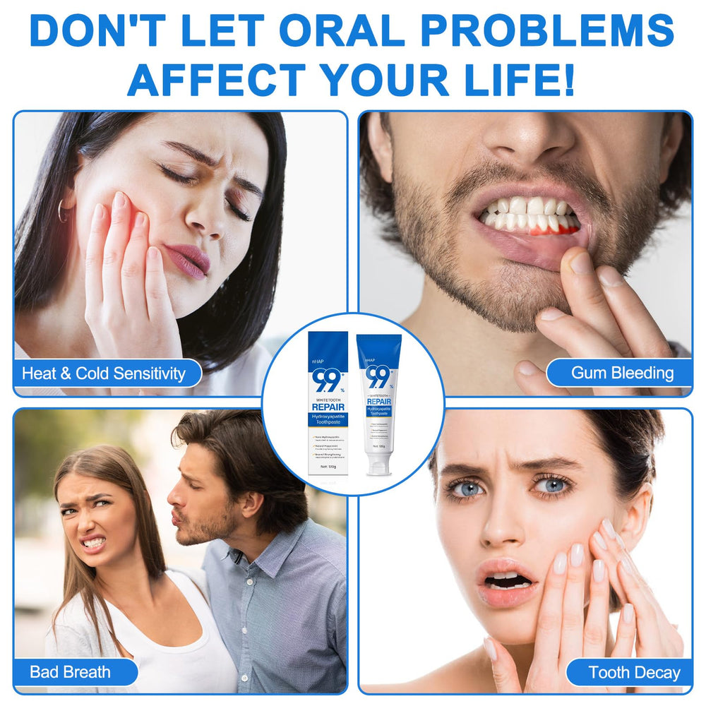 Smiling person with bright teeth after using hydroxyapatite toothpaste