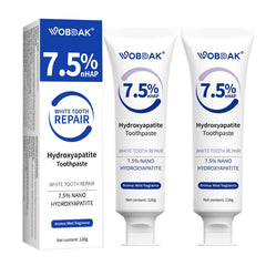 Two-pack of 7.5% hydroxyapatite toothpaste in Fresh Mint 120g packaging, front view