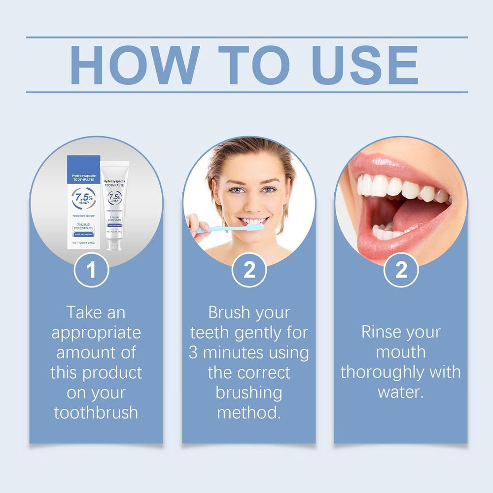 Brushed teeth with hydroxyapatite toothpaste