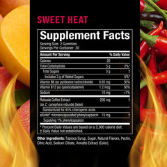 Gummies close-up showing Sweet Heat mango flavor