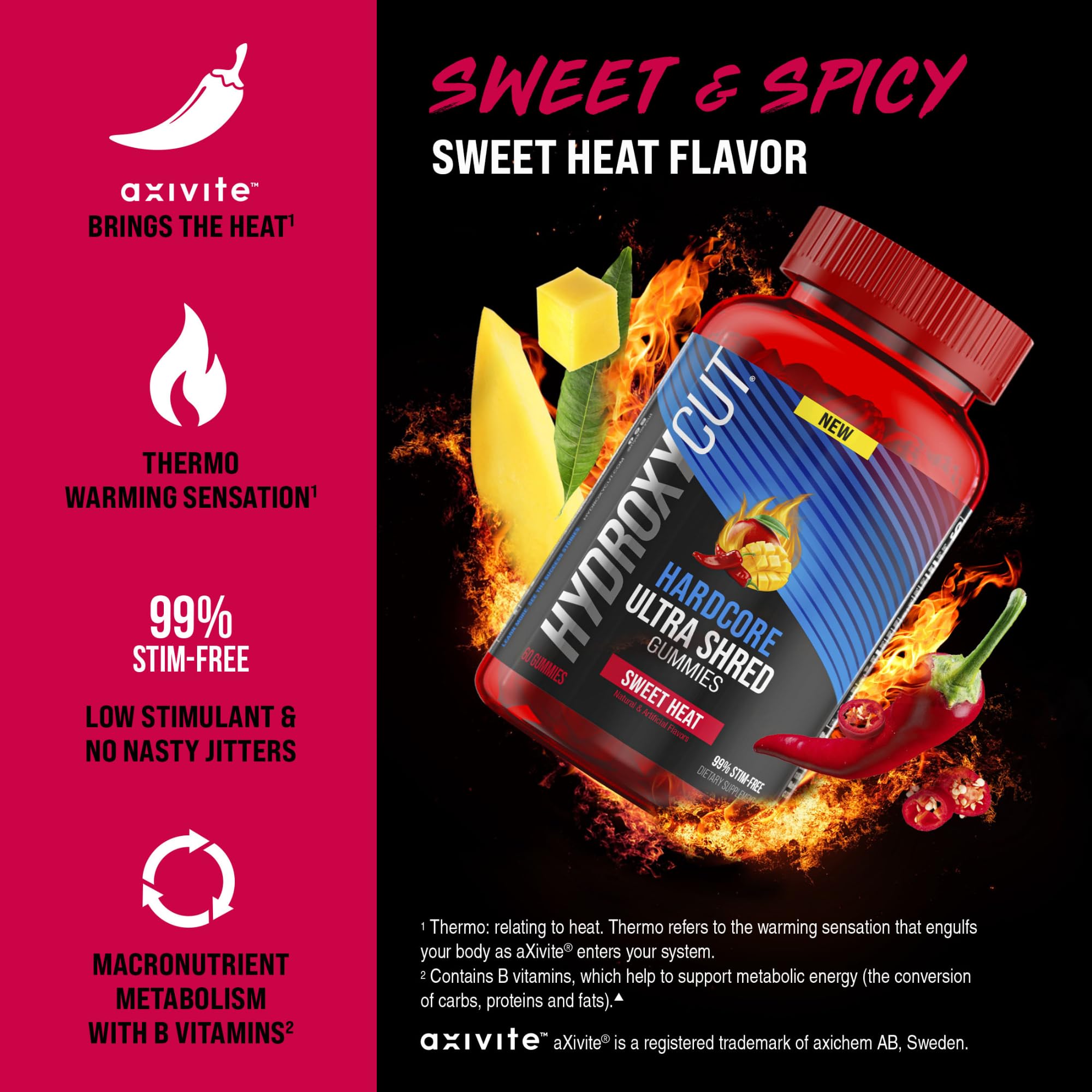 Front packaging of Hydroxycut Hardcore Ultra Shred Gummies