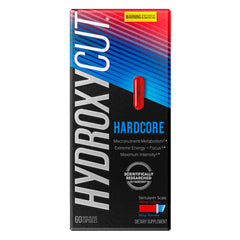 Hydroxycut Hardcore bottle featuring 60 rapid-release capsules