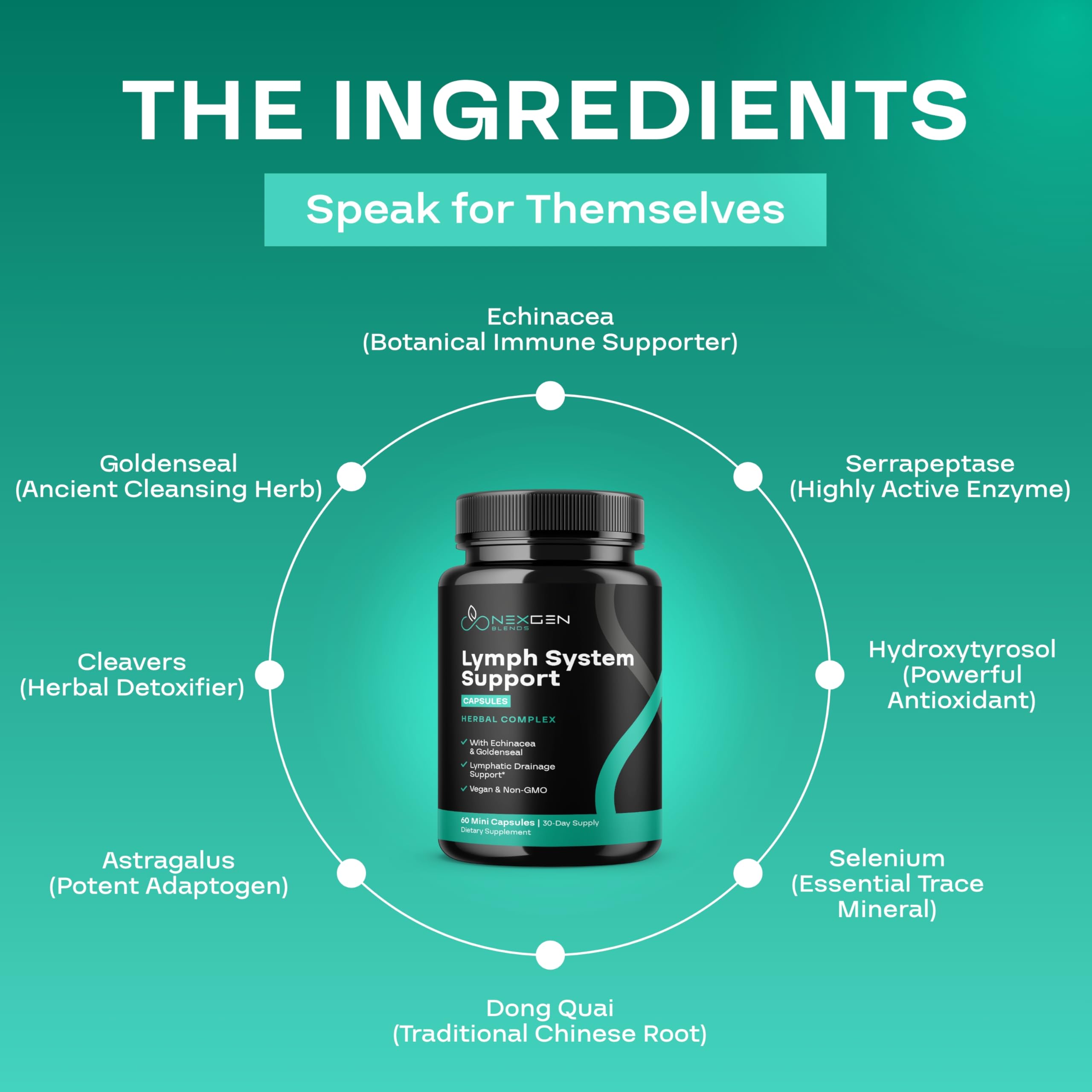 Hydroxytyrosol ingredient for immune and lymphatic support