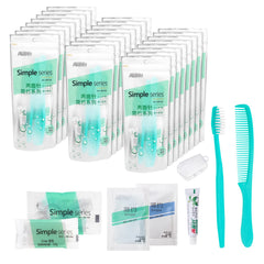 Individually wrapped travel hygiene kit with toothbrush and toothpaste