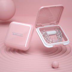 Inside of retainer case showing mirror for cleaning and inspection
