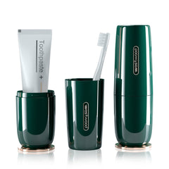 HyJeryty luxury green travel toothbrush case – front view