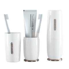 HyJeryty luxury white toothbrush travel case front view with mirror-like finish