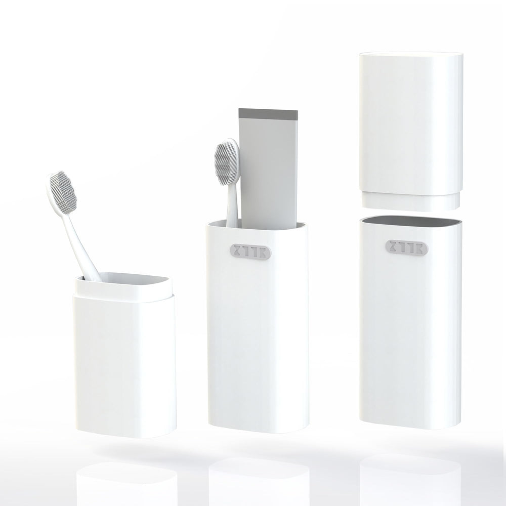 HyJeryty ventilated compact white toothbrush travel case – top view