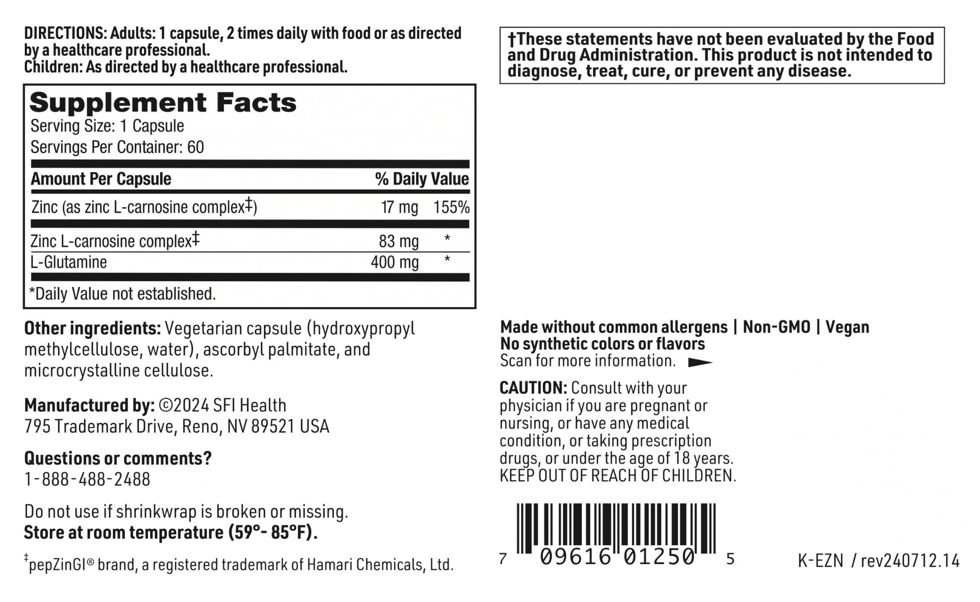 Hypoallergenic Endozin ingredients with no common allergens