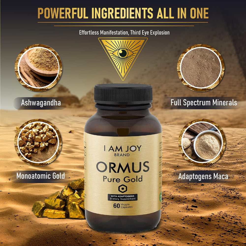 I Am Joy Monoatomic Gold Capsules packaging and label
