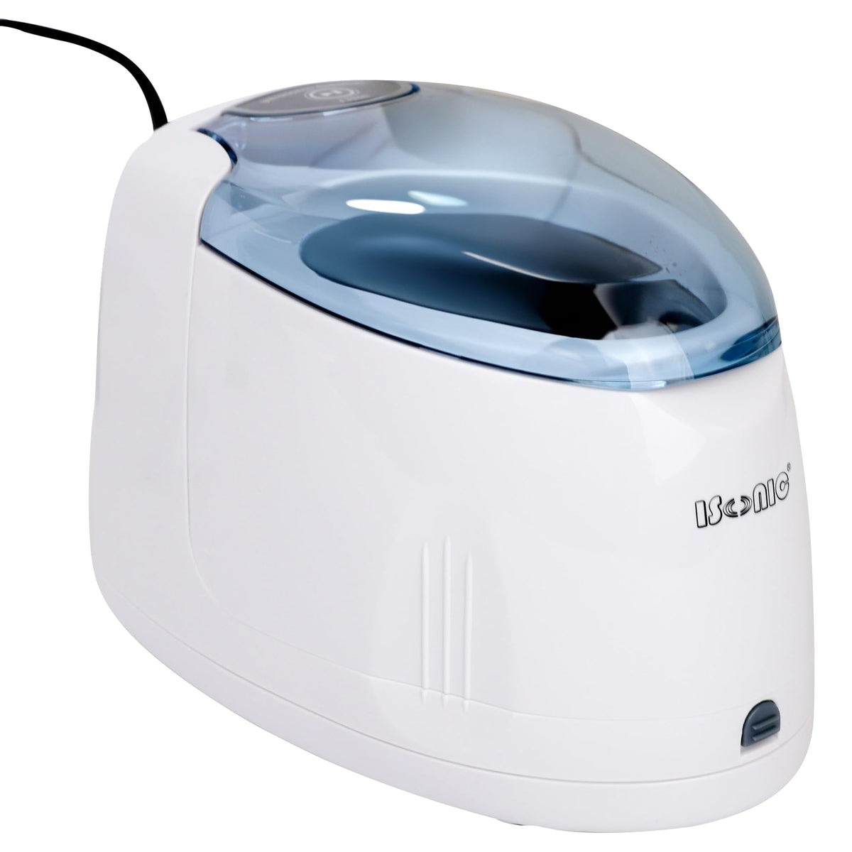 Front view of iSonic F3900 Ultrasonic Denture and Retainer Cleaner with blue lid