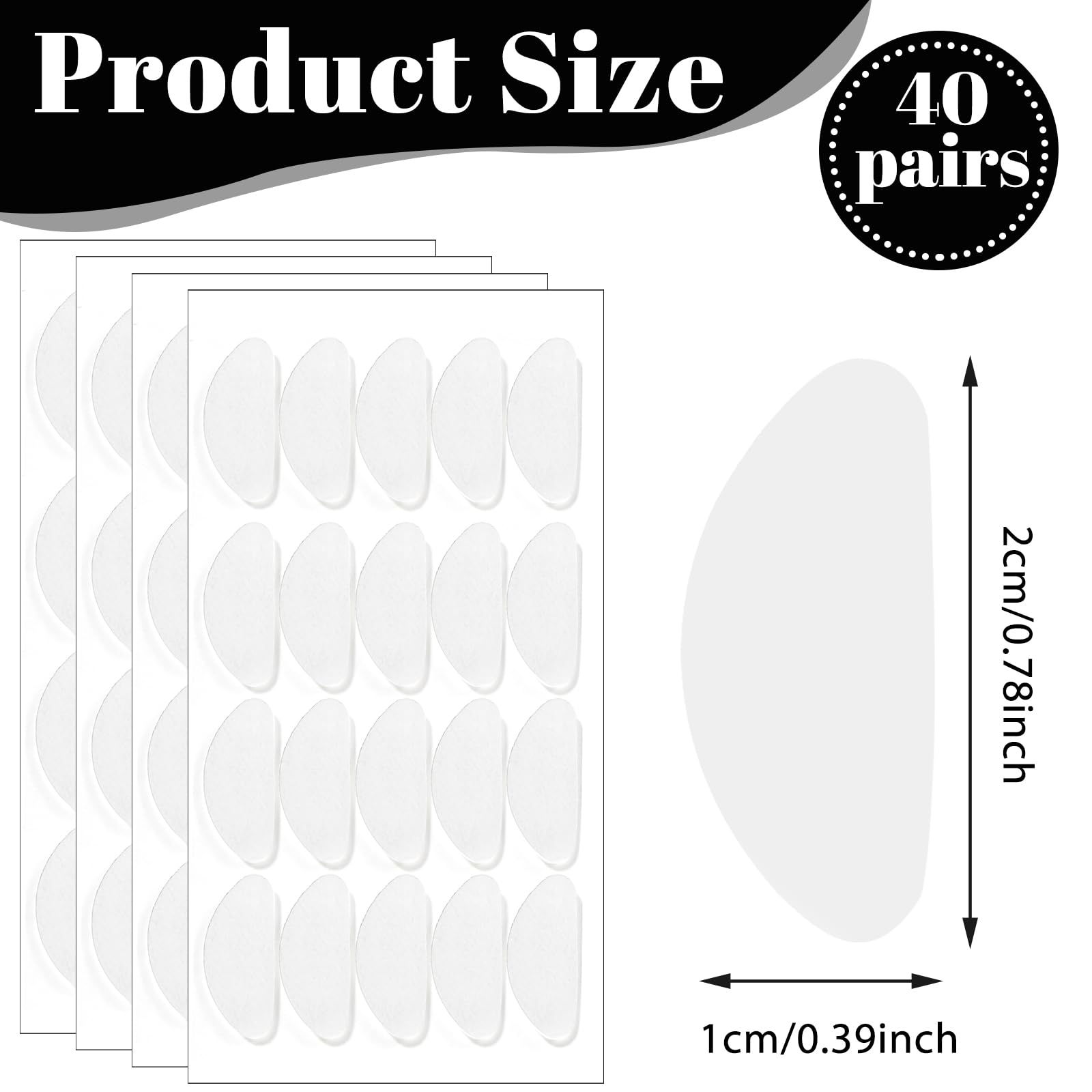 Close-up of anti-slip clear nose pad for eyeglasses