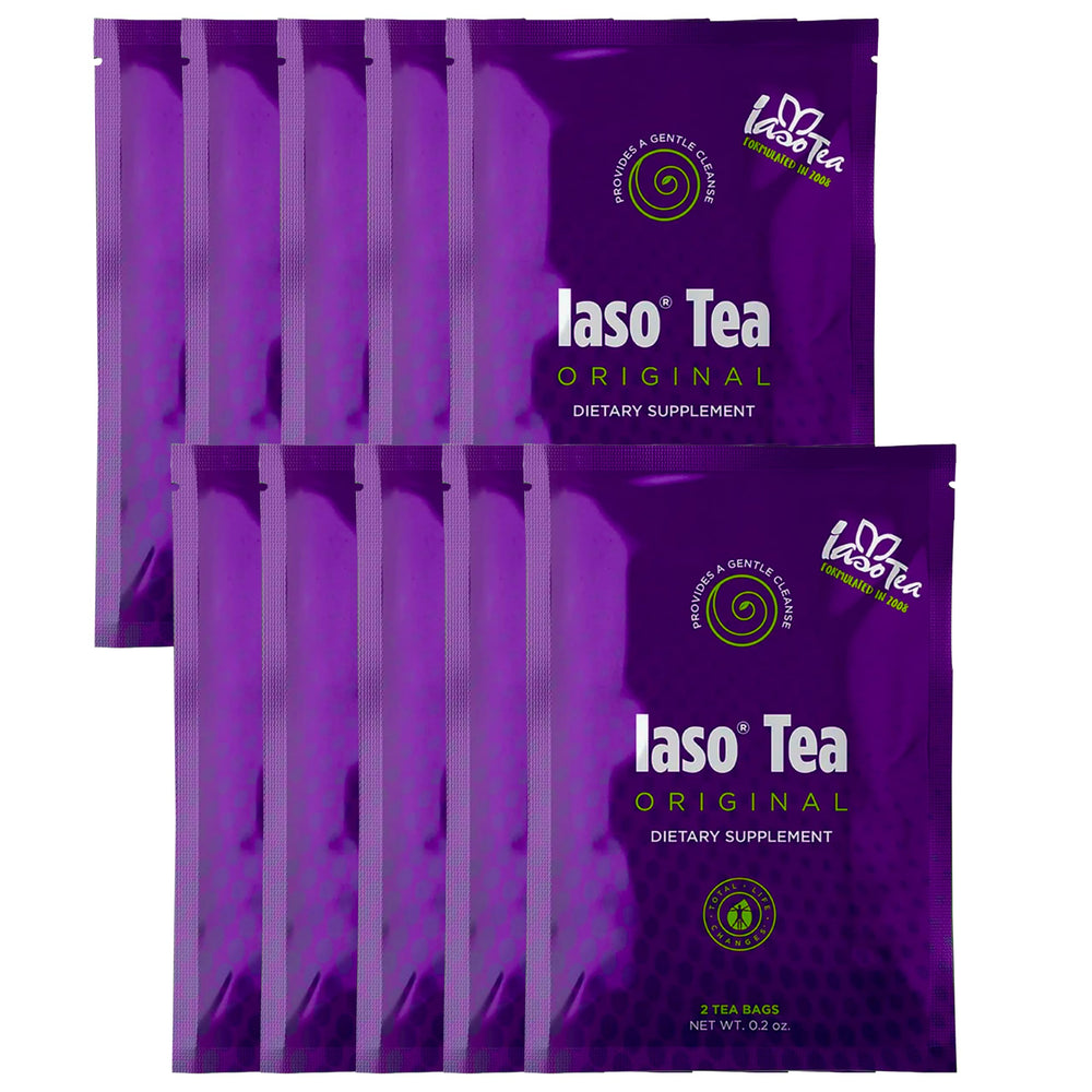 IASO Iaso Brewed Tea original packaging with sachets for daily cleansing and refreshing hydration