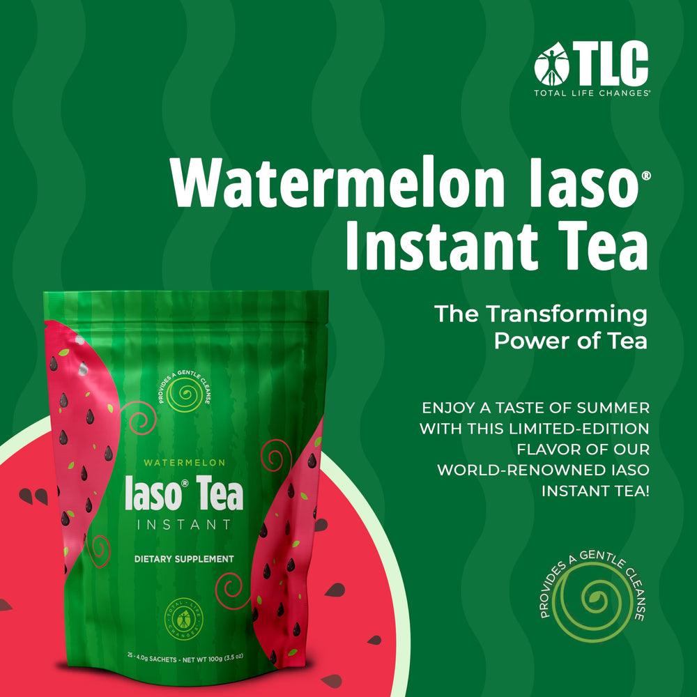 Watermelon flavor tea sachet close-up