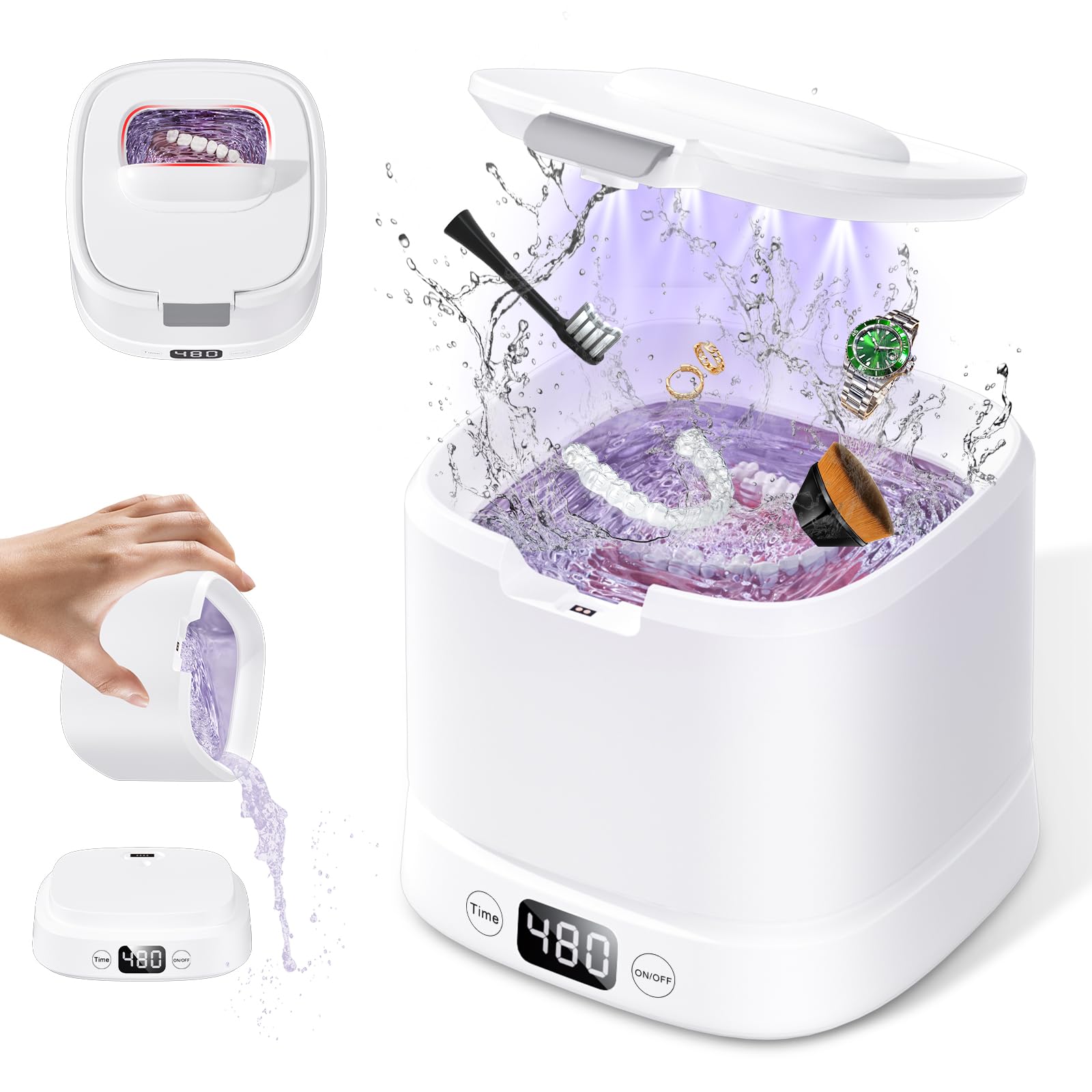 IAULF Ultrasonic Retainer Cleaner Machine white front view