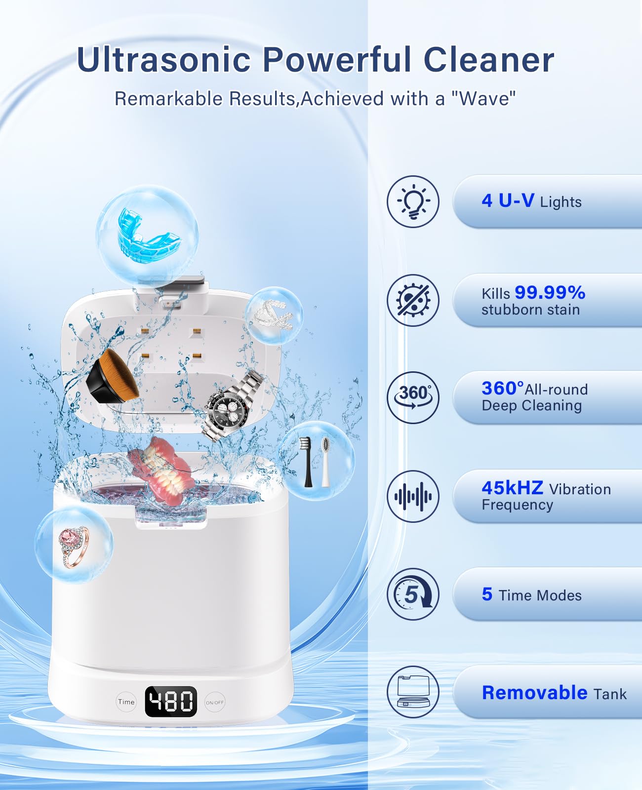 IAULF Ultrasonic Retainer Cleaner Machine white side view