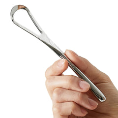 IBANCOOL Tongue Scraper in 316L stainless steel with ergonomic handle