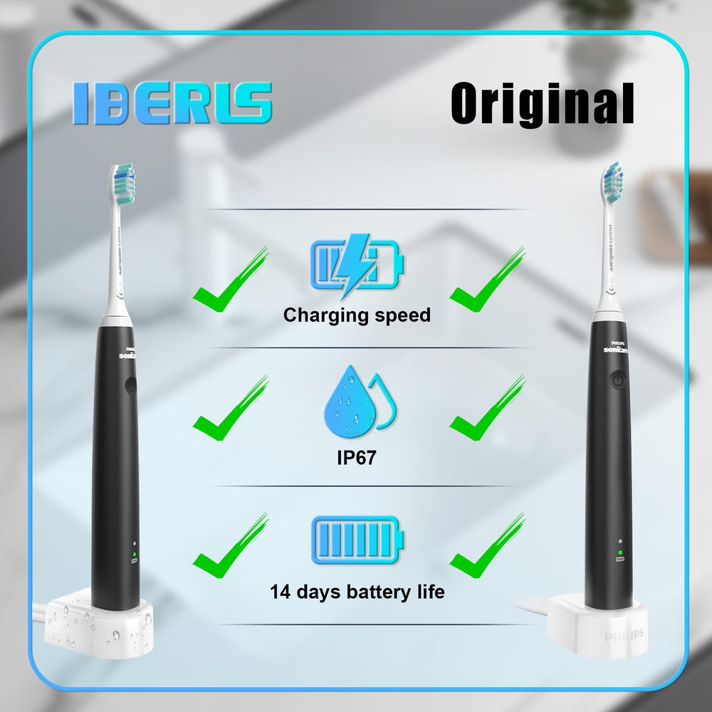 Compact 110-240V travel-ready charger base for Sonicare