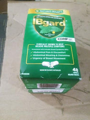 IBgard bottle displaying 96 capsules close-up