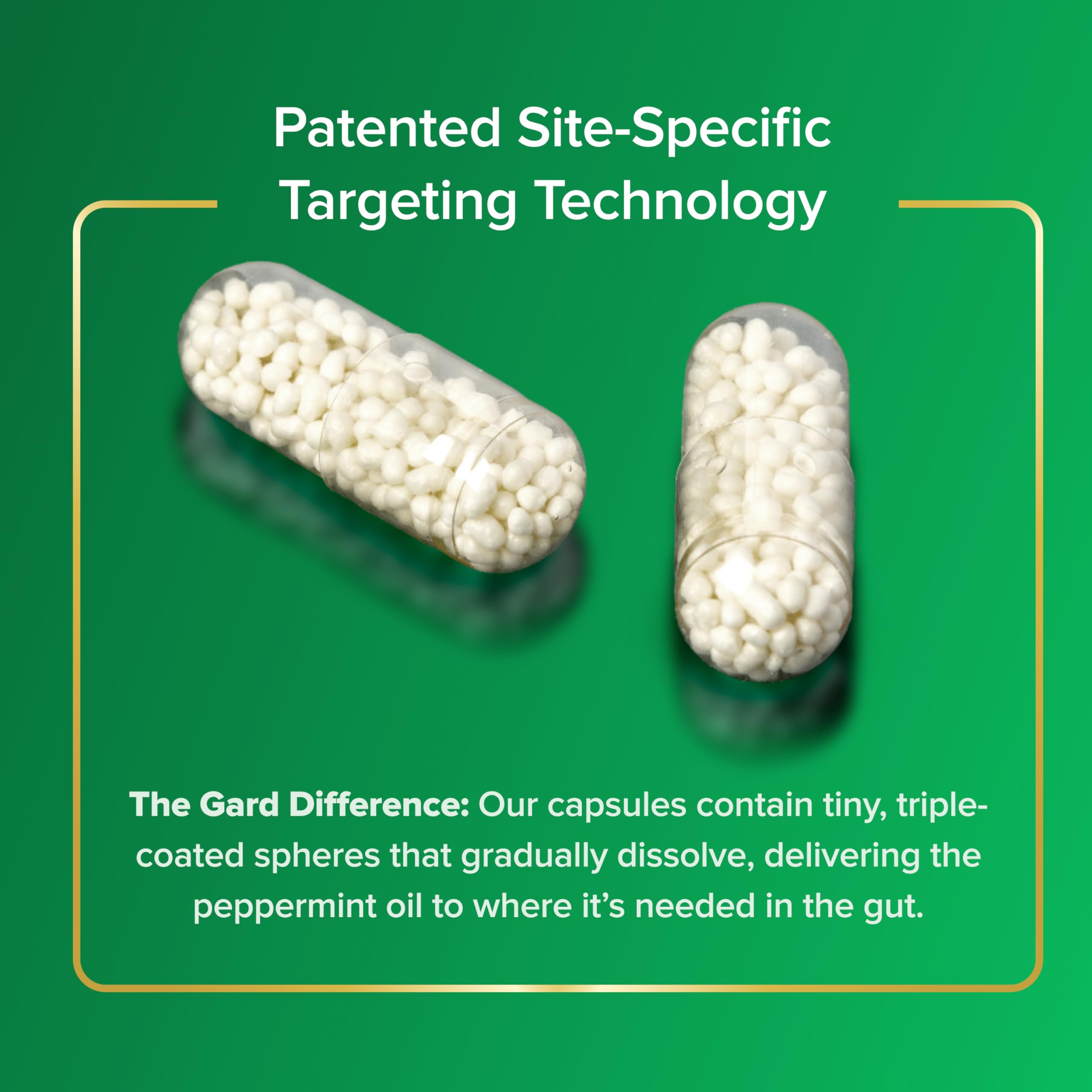 Close-up of peppermint oil capsule (Site-Specific Targeting SST)