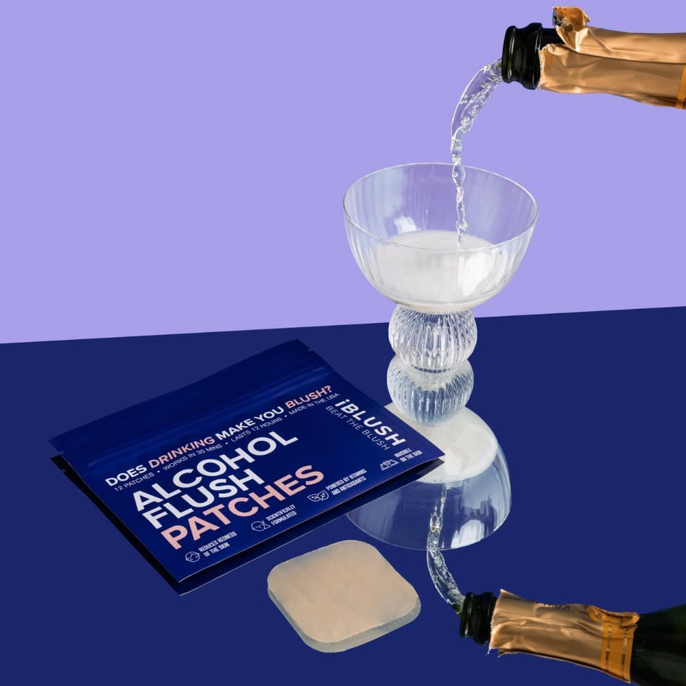 Close-up of iBlush patch applied to skin