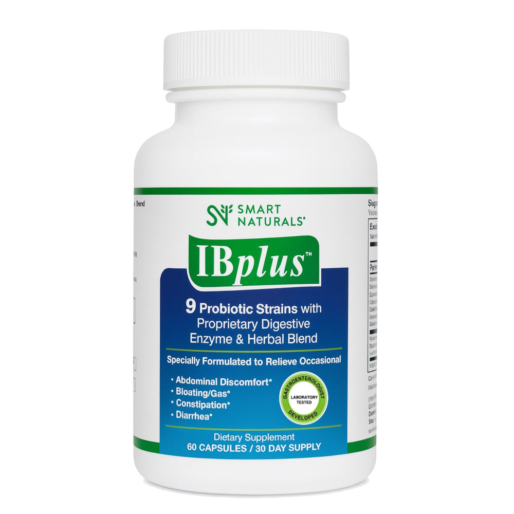 IBplus probiotic digestive enzyme herbal blend 60 capsules bottle front