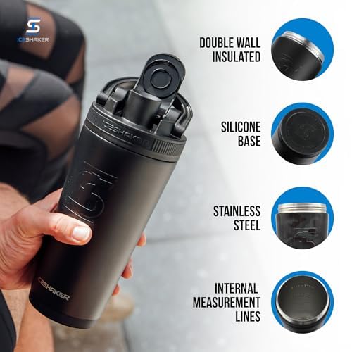 Ice Shaker twist-on agitator close-up enabling smooth, lump-free shakes.