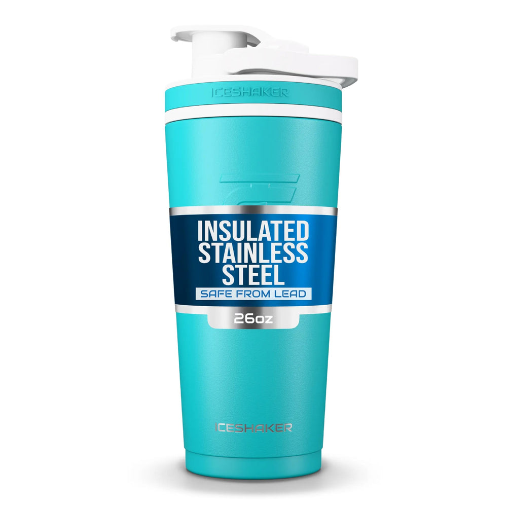 Ice Shaker Caribbean 26oz front view highlights durable, portable hydration