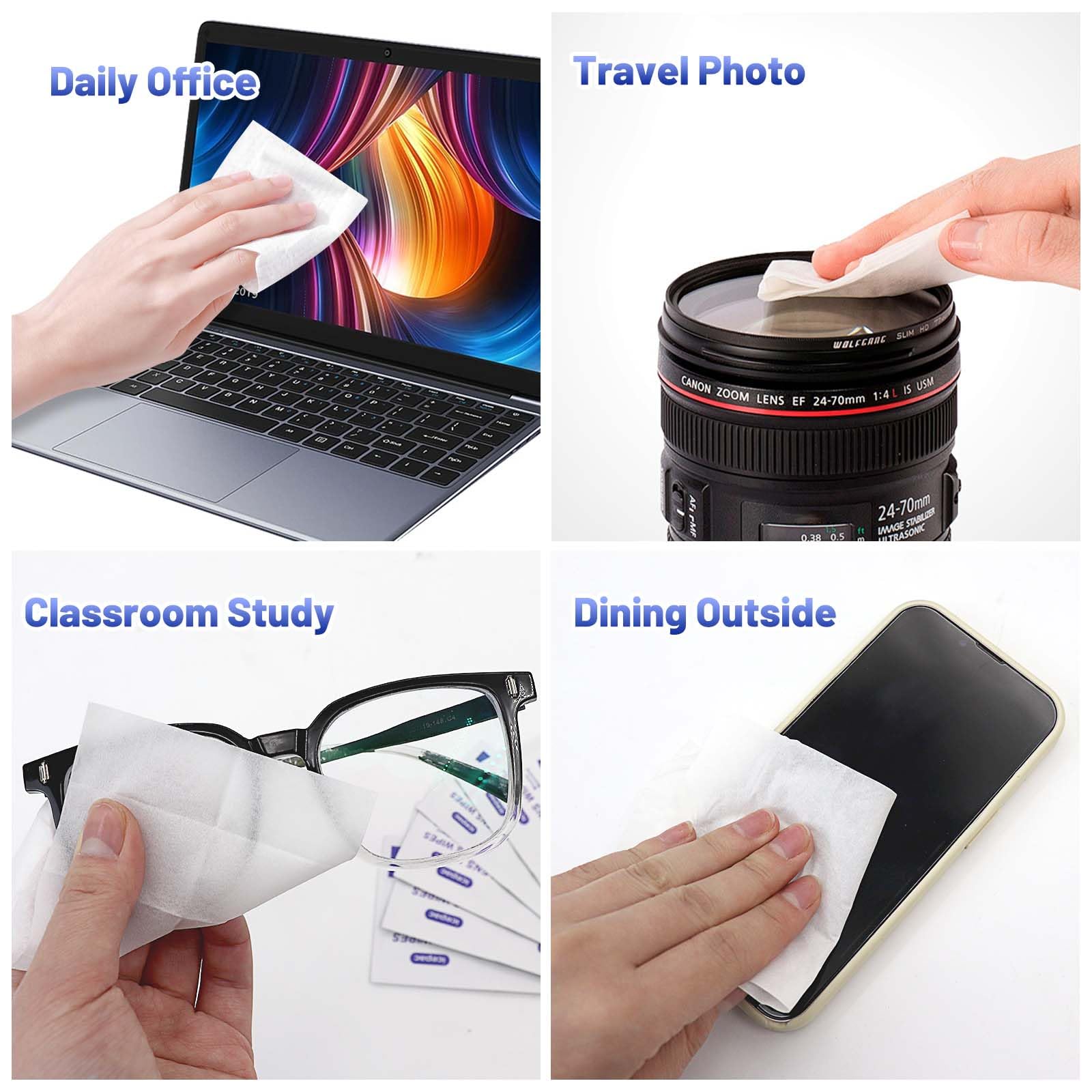 Compact travel pack of Icepac Lens Wipes ready for on-the-go use
