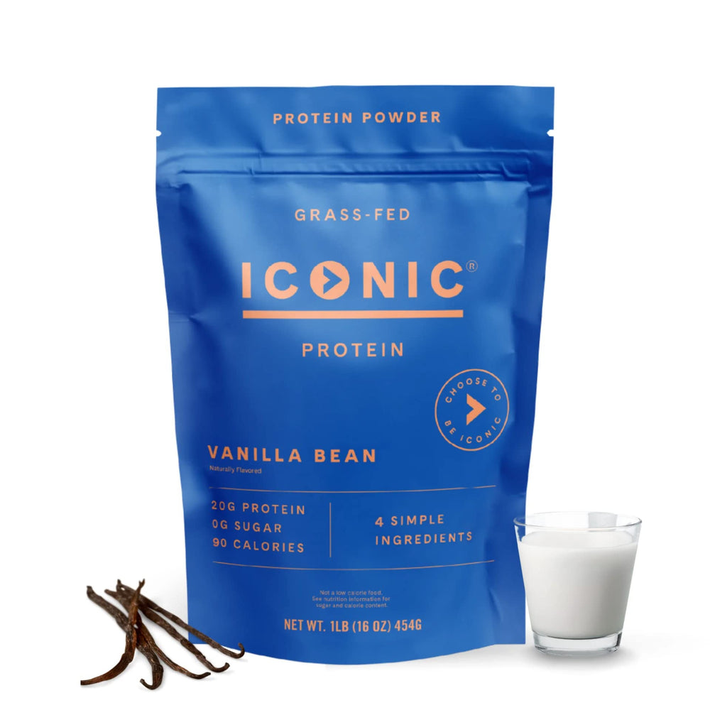ICONIC Vanilla Bean protein powder 1lb pouch front