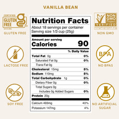 Serving scoop of ICONIC Vanilla Bean protein powder
