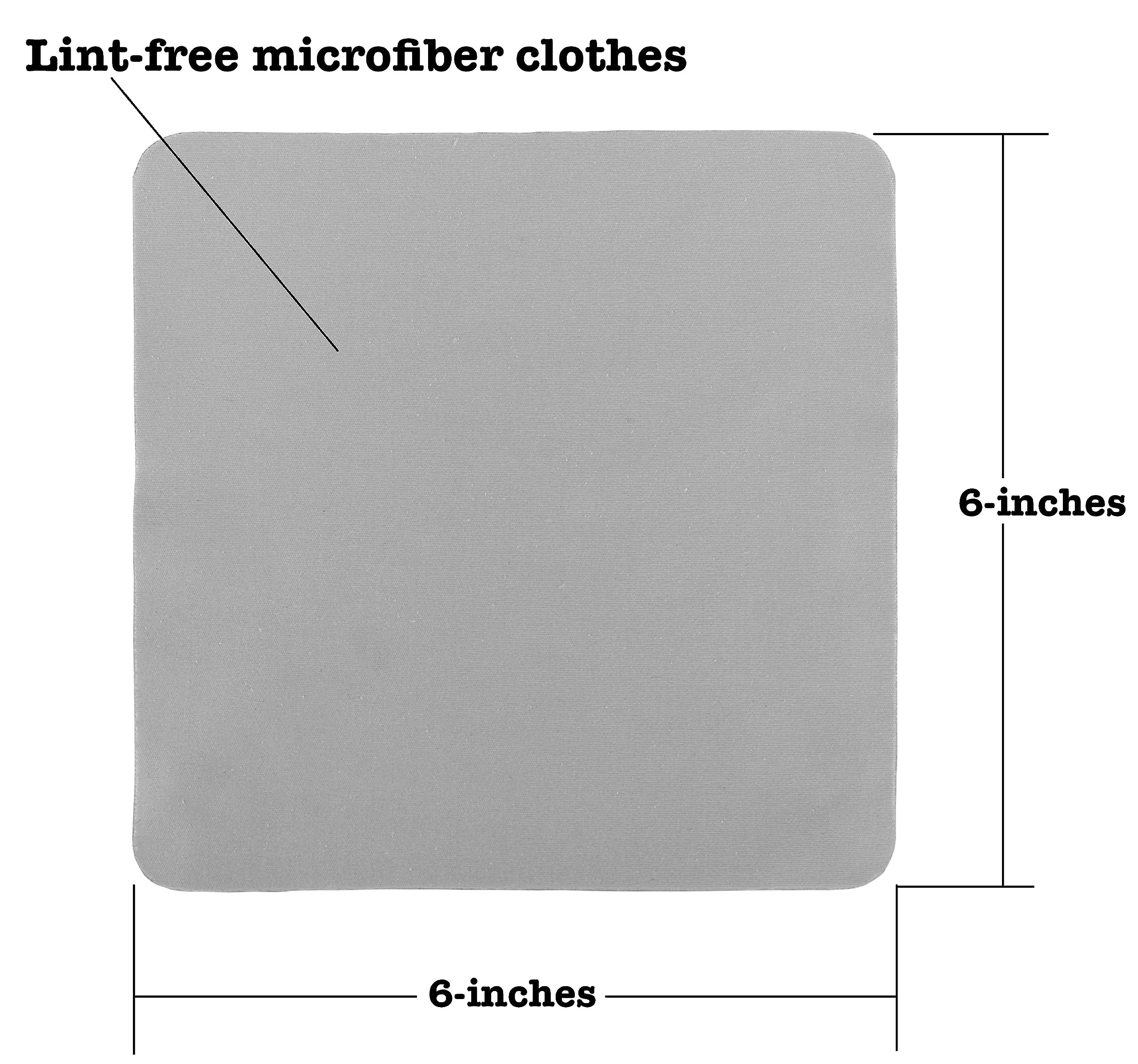 Cloths in use for on-the-go cleaning of phones and cameras