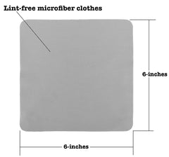 Cloths in use for on-the-go cleaning of phones and cameras