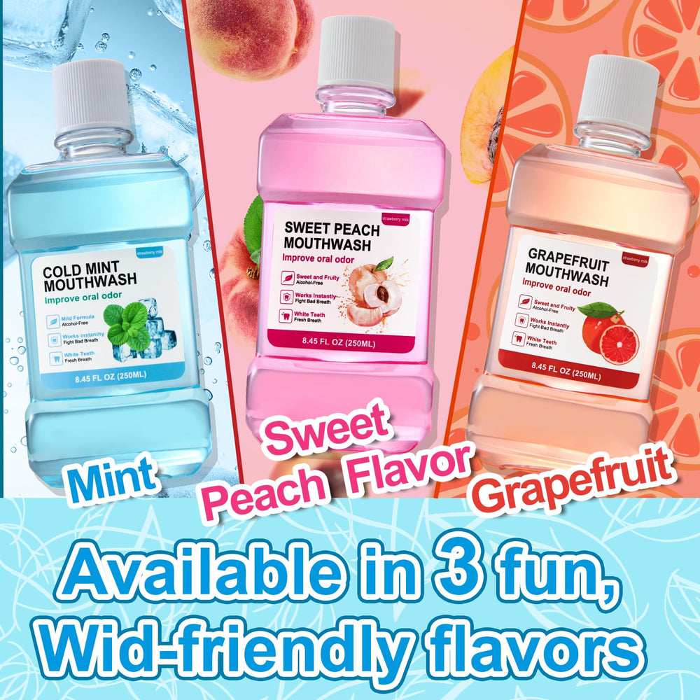 Mouthwash bottle showing Alcohol Free indication
