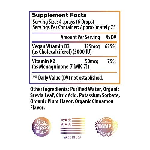 Close-up of the Ideal Infusion D3 + K2 bottle showing Organic Plum Cinnamon flavor