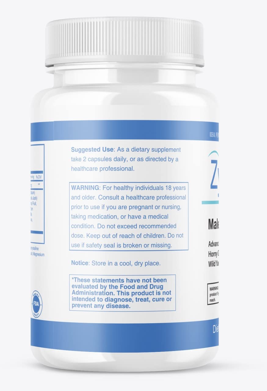 Close-up of Zydenafil pills for men, 60 capsules