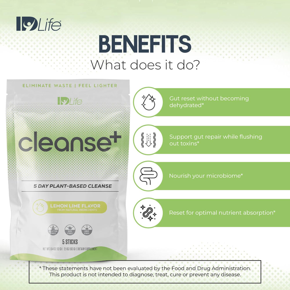 Lemon-Lime Cleanse+ powder and five-stick bag