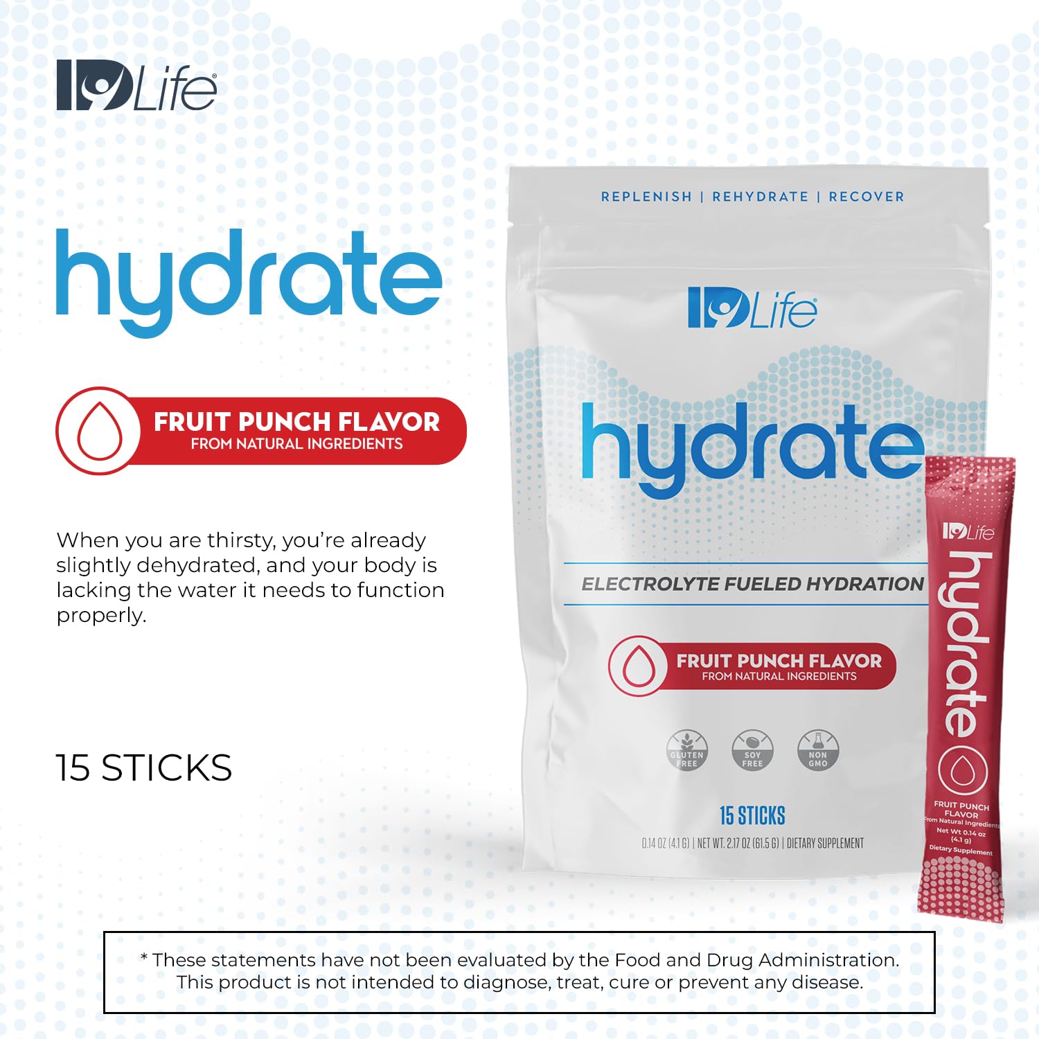 Pouring Fruit Punch Hydrate into a glass