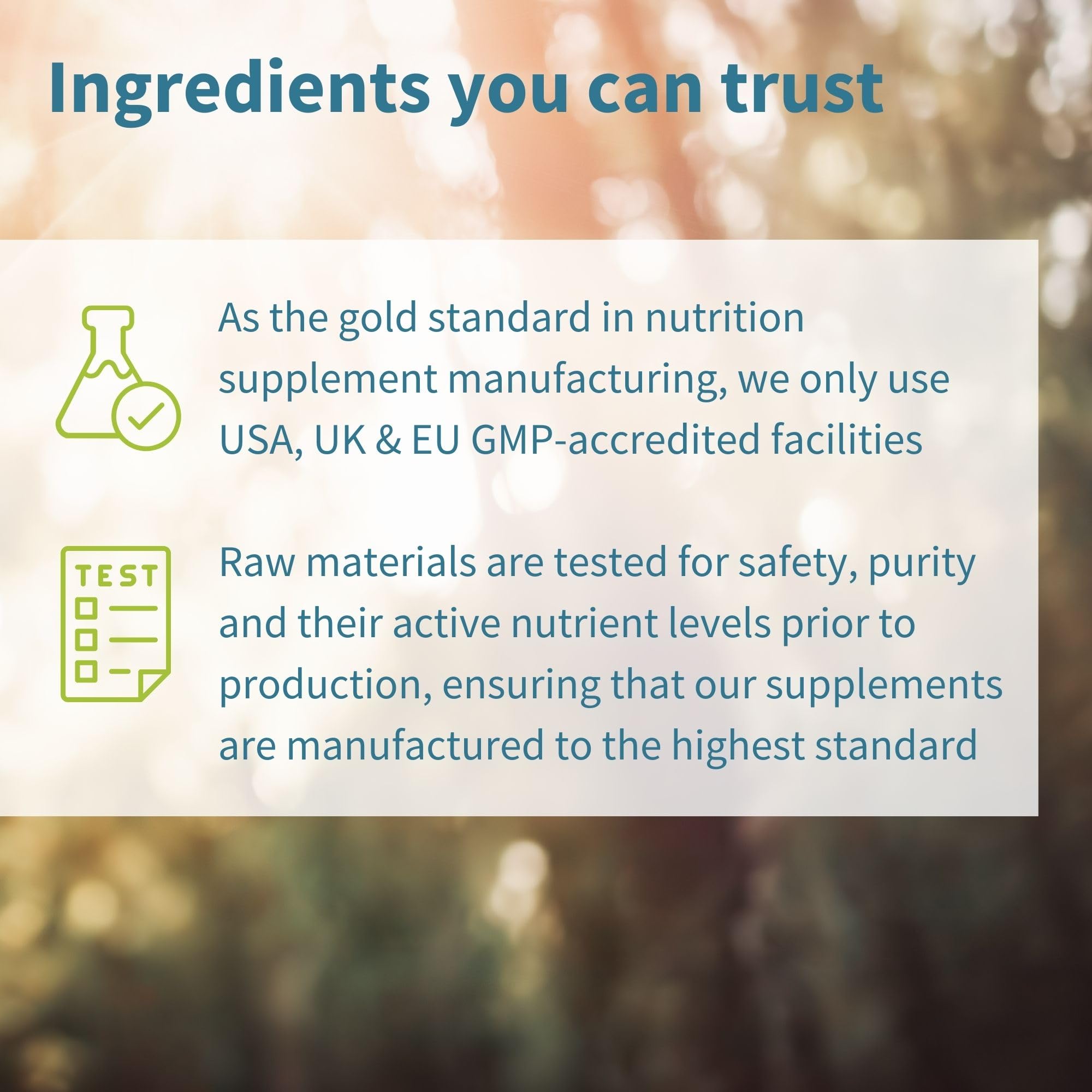 Nutrition facts and supplement details