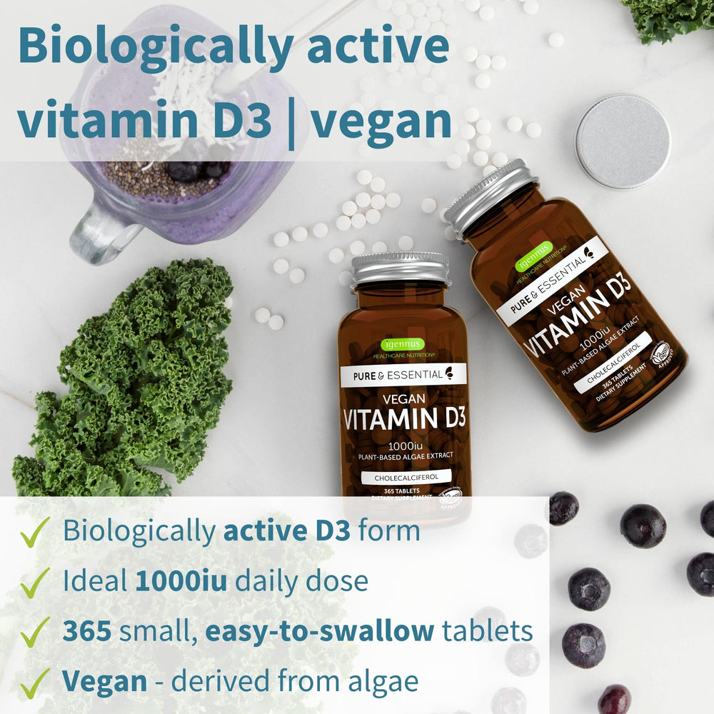 Igennus D3 plant-based algae extract delivering 1000 IU