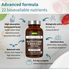 Close-up of the 22 active nutrients in Igennus Methylated Men's Multivitamin