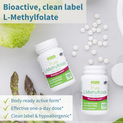 Product pack shot showing Igennus Pure Methyl Folate 400 mcg 180 tablets.