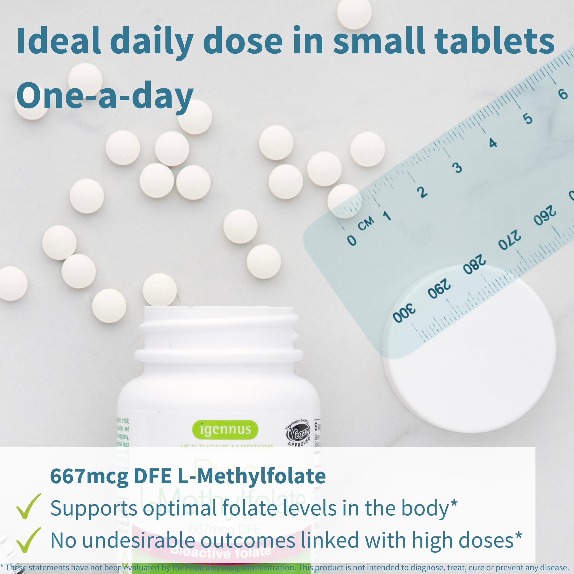 Close-up of the product label showing 5-MTHF information.