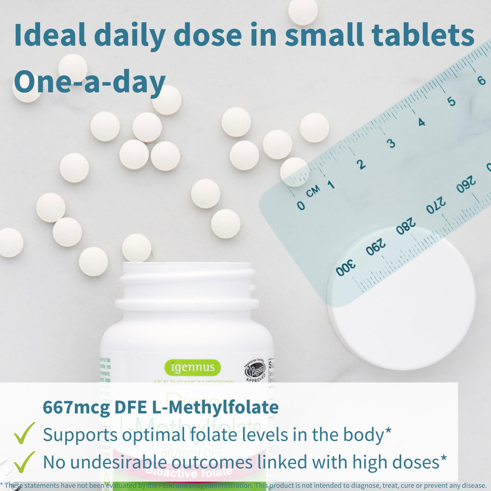 Close-up of the product label showing 5-MTHF information.