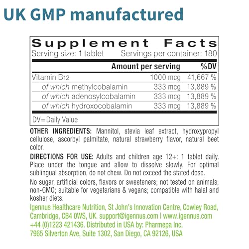 Lab-verified and UK GMP-manufactured B12 complex
