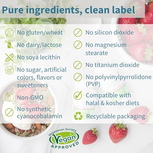 Vegan, non-GMO, sugar-free B12 formula packaging