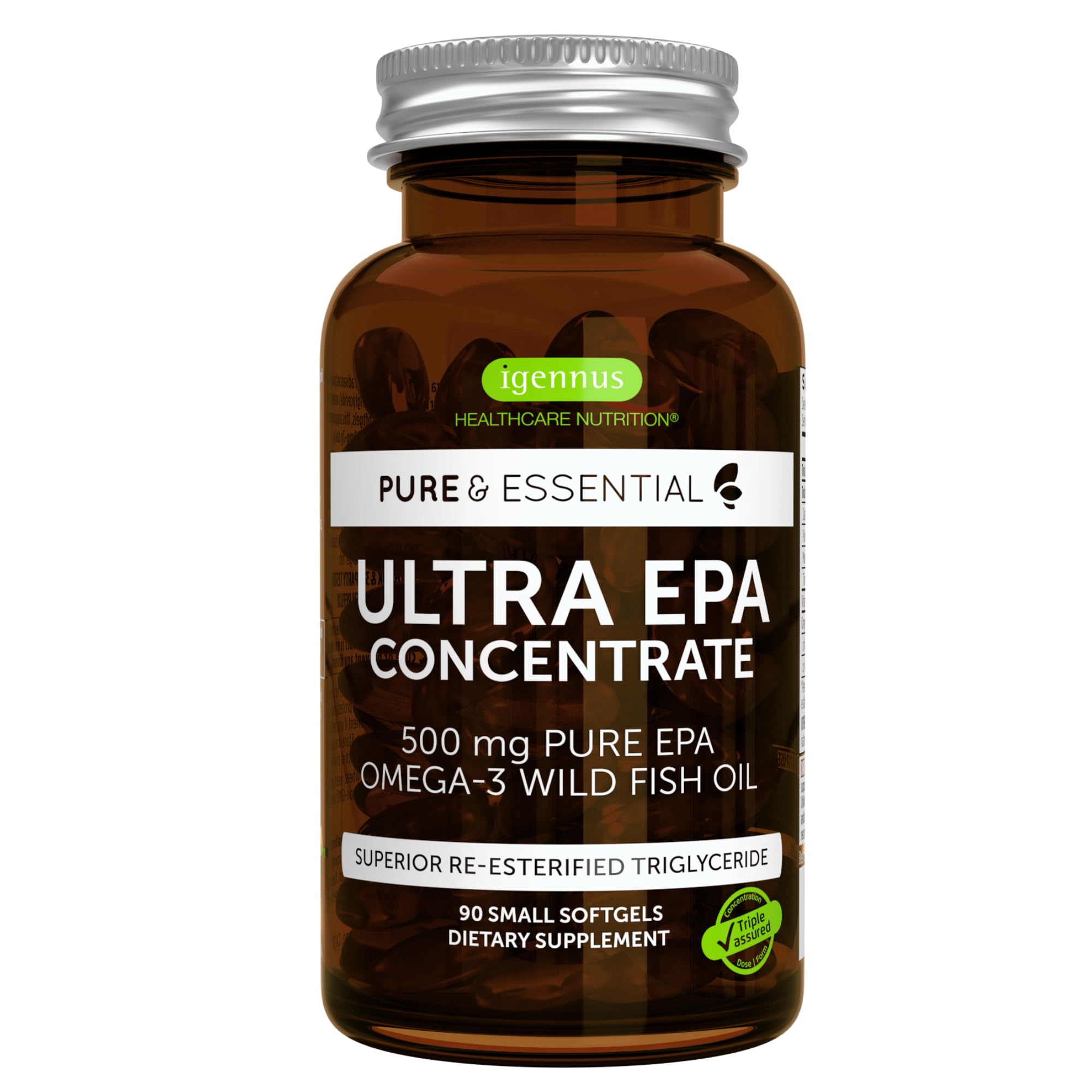 Igennus Ultra Pure Omega-3 EPA 500mg bottle with 90 softgels