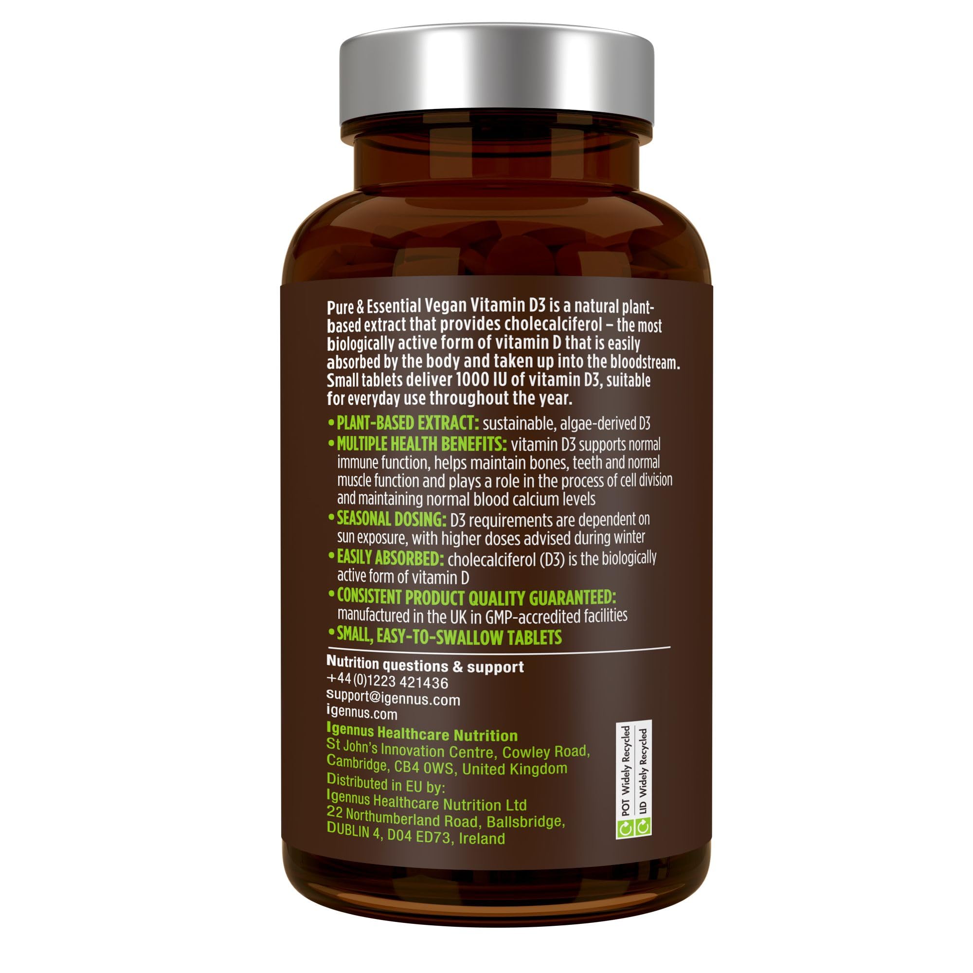 Igennus vegan D3 cholecalciferol from natural algae