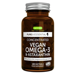 Igennus vegan omega-3 algae oil bottle with 180 softgels