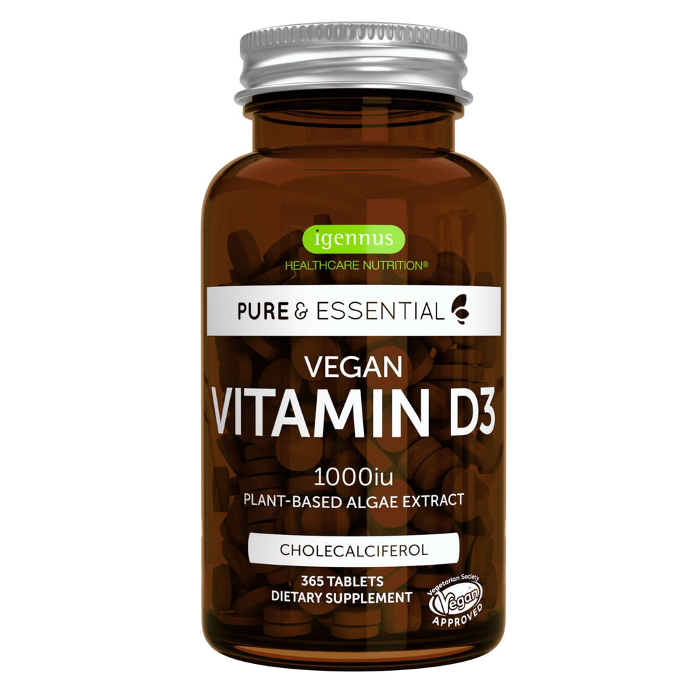 Igennus vegan Vitamin D3 1000 IU tablets – 365-count